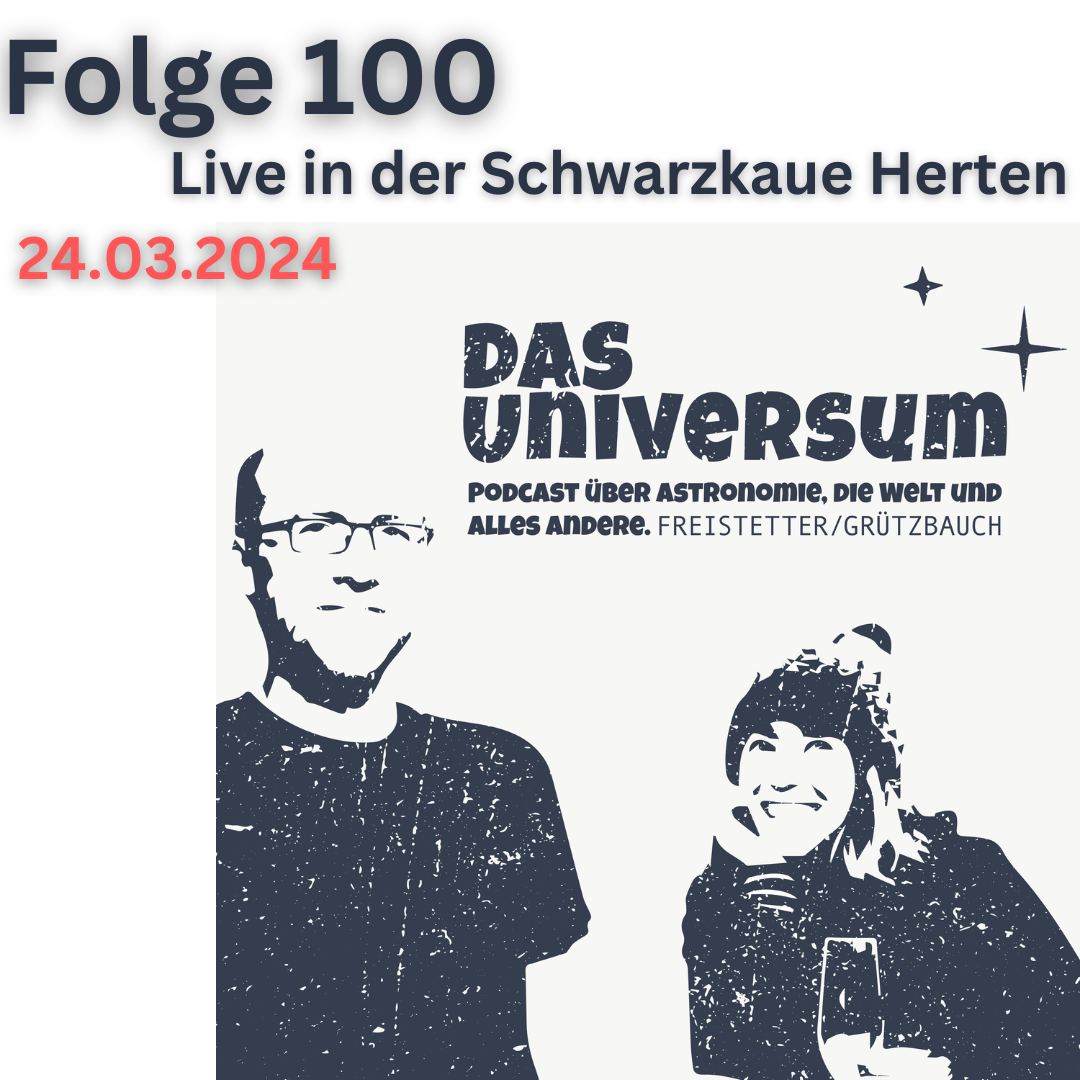 Florian und Ruth auf dem Podcastlogo von "Das Univesum"