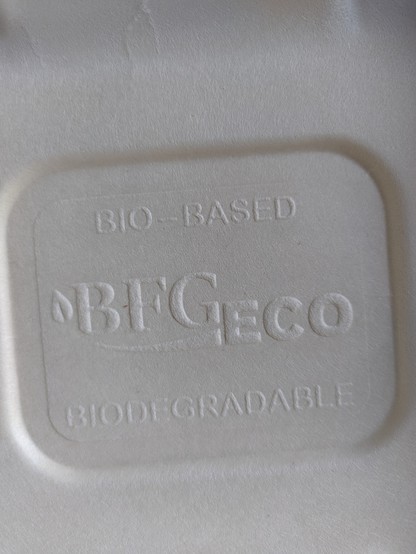Inneninschrift: 
Bio based BFGEco Biodegradable