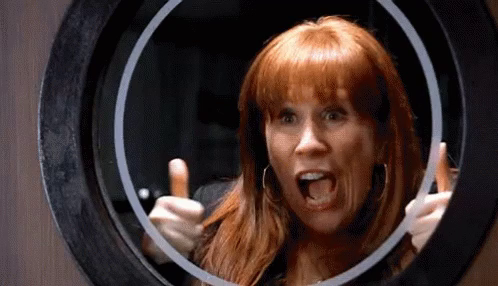 Donna Noble giving the Doctor the thumbs up