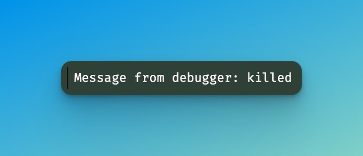 Xcode Debug Log: „Message from debugger: killed“.