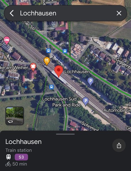 Map view of Lochhausen train station.