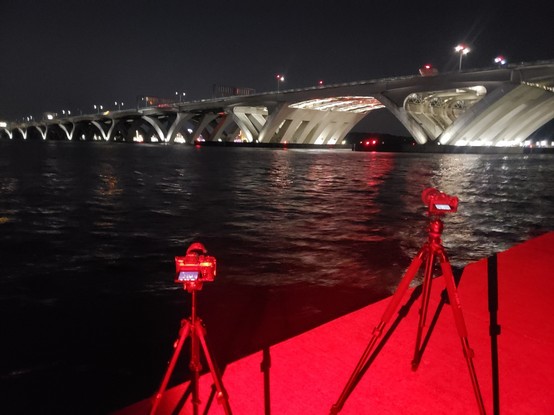 Camera set up , looking at bridge before open