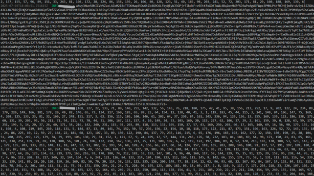 Terminal with loggin full of base64 and bytes but no clear text