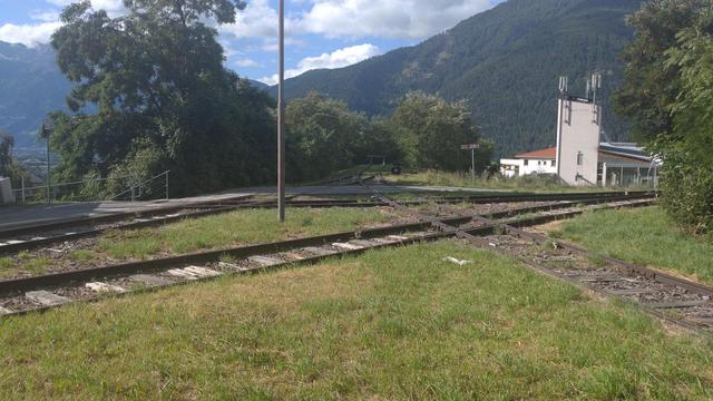 Blick auf den Hauptteil des Gleisfünfecks in Mals im Vinschgau.